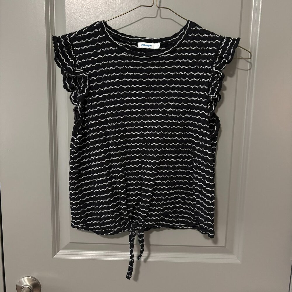 Ruffle Sleeve Top with Tie Waist